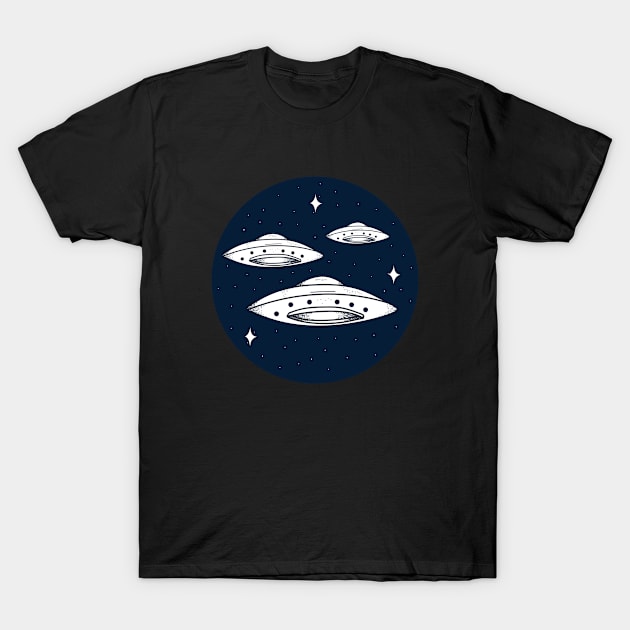 UFO, Flying Saucers T-Shirt by Mad Art